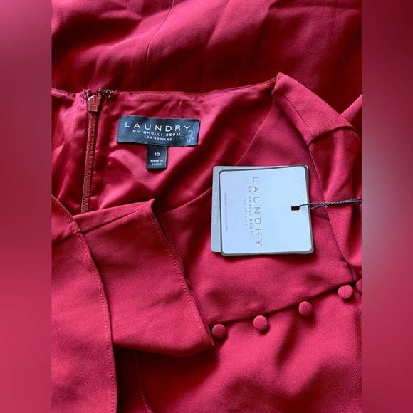NWT Laundry By SHELLI  SEGAL  Red Sheath Dress Sz‎ 10 - Picture 10 of 12